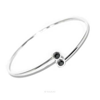 NSA|SILVER 925: Bracelet slave woman earrings natural zircons ring shining black blacks