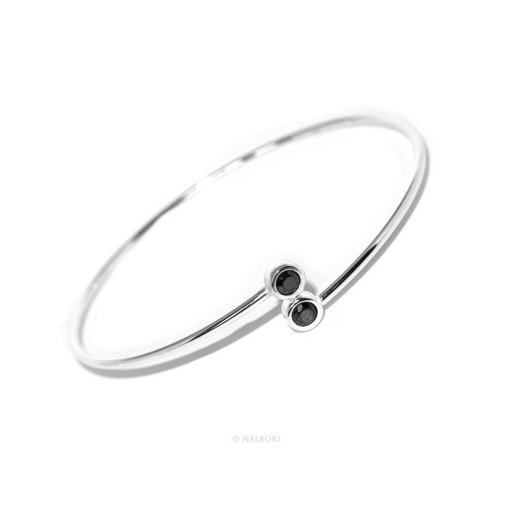 NSA|SILVER 925: Bracelet slave woman earrings natural zircons ring shining black blacks