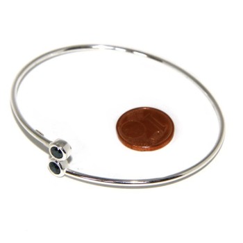 NSA|ARGENTO 925 : Bracciale donna schiava orecchini anello zirconi naturali nero neri brillante