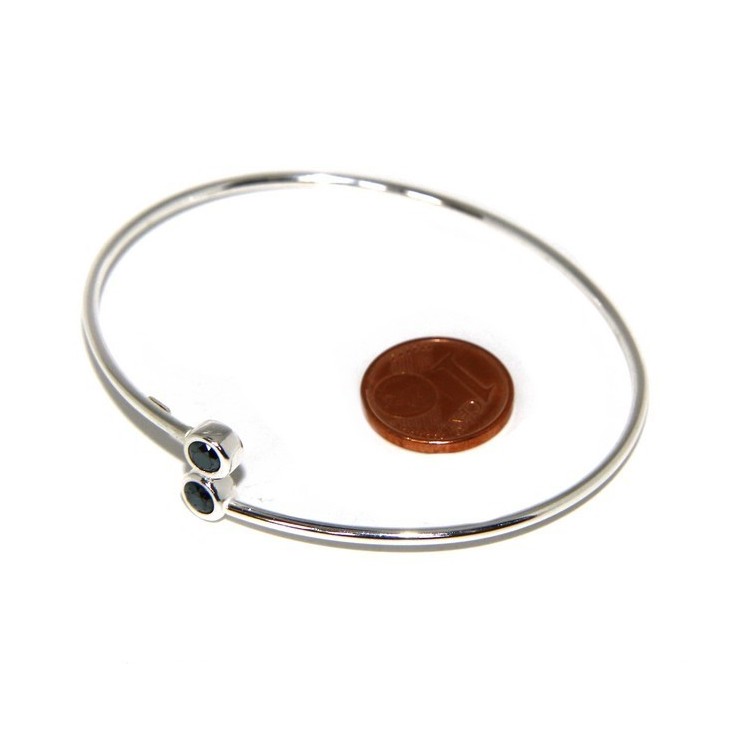 NSA|ARGENTO 925 : Bracciale donna schiava orecchini anello zirconi naturali nero neri brillante