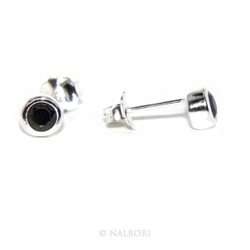NSA|ARGENTO 925 : Bracciale donna schiava orecchini anello zirconi naturali nero neri brillante