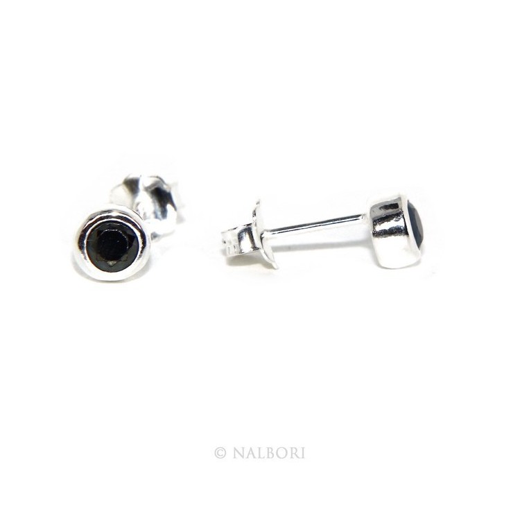 NSA|ARGENTO 925 : Bracciale donna schiava orecchini anello zirconi naturali nero neri brillante