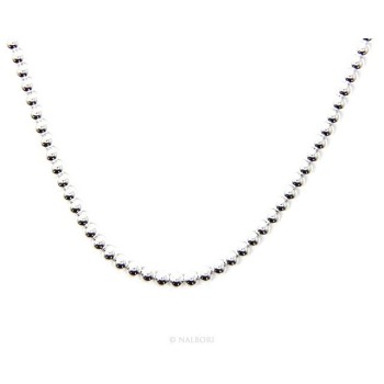 NSA|SILVER 925: Choker necklace dots balls balls 3.0 mm strung rhodium rhodium