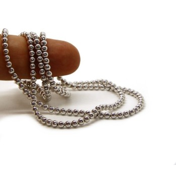 NSA|ARGENTO 925 : Girocollo collana pallini palline balls 3,0 mm infilate rodio rodiato