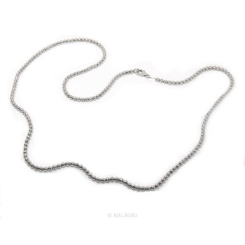 NSA|SILVER 925: Choker necklace dots balls balls 3.0 mm strung rhodium rhodium