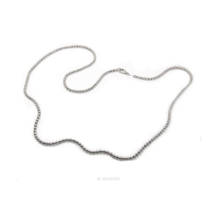 NSA|SILVER 925: Choker necklace dots balls balls 3.0 mm strung rhodium rhodium