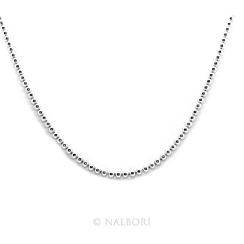 NSA|SILVER 925: Choker necklace dots balls balls 3.0 mm strung rhodium rhodium