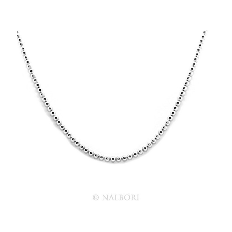 NSA|SILVER 925: Choker necklace dots balls balls 3.0 mm strung rhodium rhodium