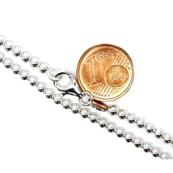 NSA|SILVER 925: balls dots Choker necklace strung balls 3.0 mm clear bleached