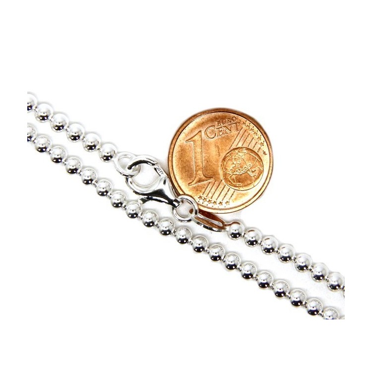NSA|SILVER 925: balls dots Choker necklace strung balls 3.0 mm clear bleached