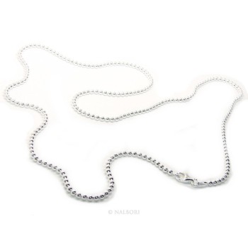 NSA|ARGENTO 925 : Girocollo collana pallini palline balls 3,0 mm infilate chiaro sbiancato