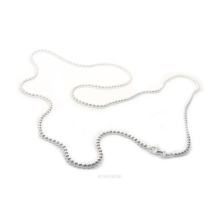 NSA|SILVER 925: balls dots Choker necklace strung balls 3.0 mm clear bleached