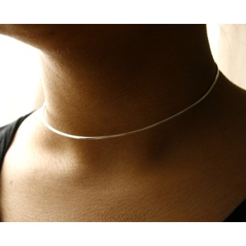 NSA|ARGENTO 925 : choker collare collana donna per CHARME ciondoli chiusura brevettata tondo