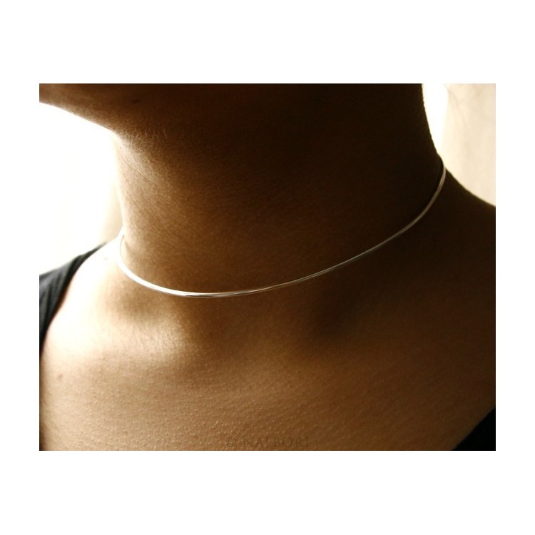 NSA|SILVER 925: choker necklace Women collar patented round CHARMING closing pendants