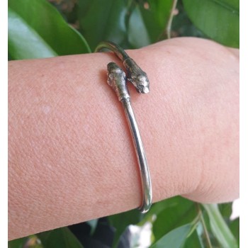 NSA|SILVER 925: Bracelet man or woman slave opened PUMA burnished - Symbols of Nalbori