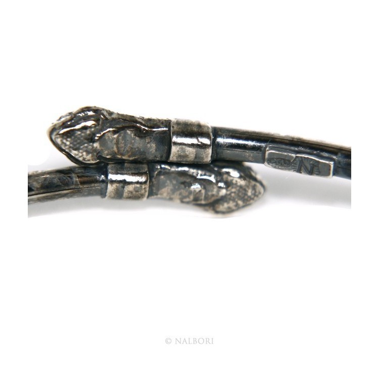 NSA|SILVER 925: Bracelet man or woman slave opened SNAKE burnished - Symbols of Nalbori