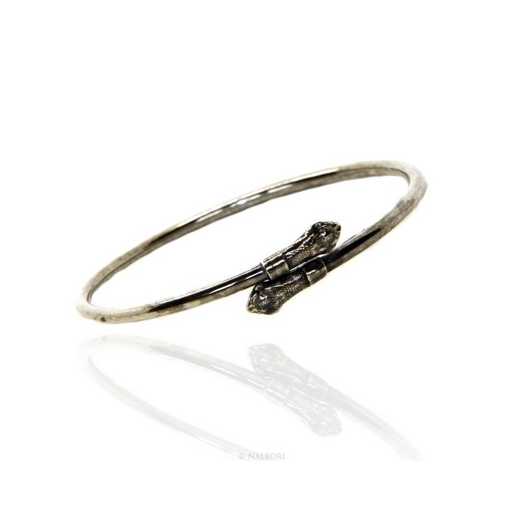 NSA|SILVER 925: Bracelet man or woman slave opened SNAKE burnished - Symbols of Nalbori