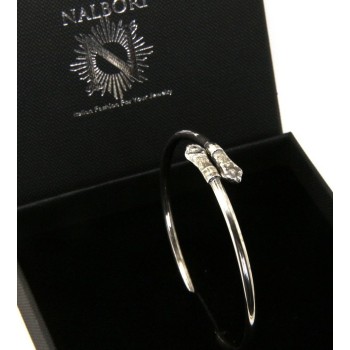 NSA|ARGENTO 925 : Bracciale uomo o donna schiava aperto SERPENTE brunito - Simboli di Nalbori