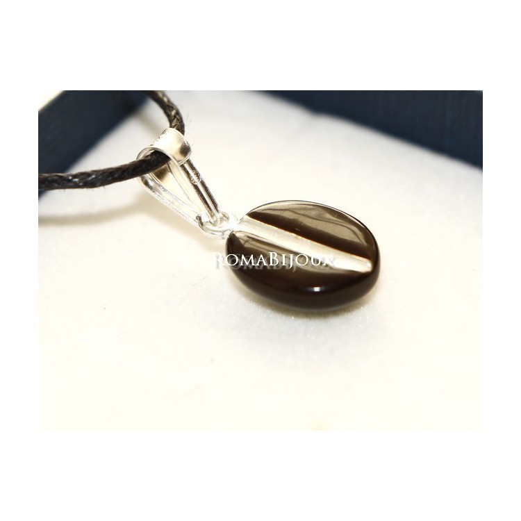 NSA|Ciondolo Argento 925 : chicco di caffè !!