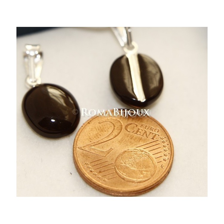 NSA|Ciondolo Argento 925 : chicco di caffè !!