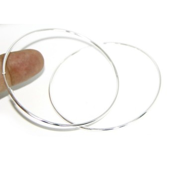 NSA|925: Women's earrings anelle circles classic smooth bushings 71 mm light silver
