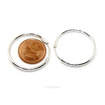 NSA|925: earrings woman anelle circles classic smooth bushings 30 mm light silver