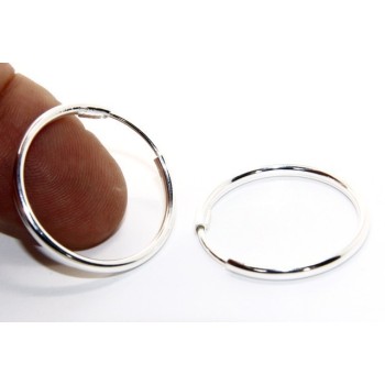 NSA|925: earrings woman anelle circles classic smooth bushings 30 mm light silver