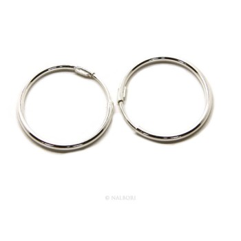 NSA|925: earrings woman anelle circles classic smooth bushings 30 mm light silver