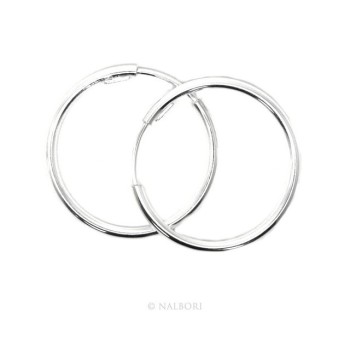NSA|925: earrings woman anelle circles classic smooth bushings 30 mm light silver