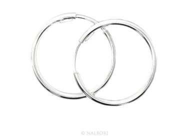 NSA|925: earrings woman anelle circles classic smooth bushings 30 mm light silver