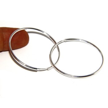 NSA|light silver 925: Women's earrings anelle circles classic smooth bushings 46 mm