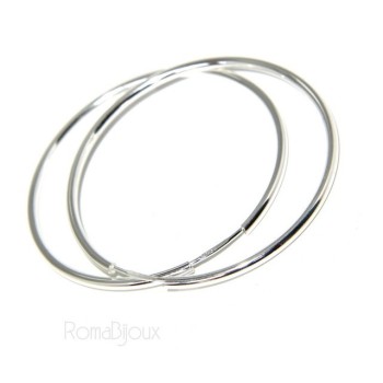 NSA|light silver 925: Women's earrings anelle circles classic smooth bushings 46 mm