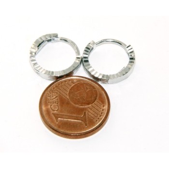 NSA|Silver 925: Men's and Women's Snapshot Earrings, geometric striped 12mm (1 pair)