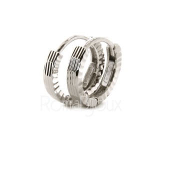 NSA|Silver 925: Men's and Women's Snapshot Earrings, geometric striped 12mm (1 pair)