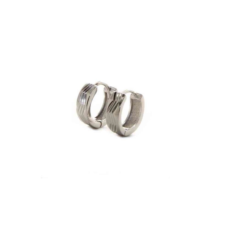 NSA|Silver 925: Men's and Women's Snaps Earrings Zig Zag 12mm (1 pair)