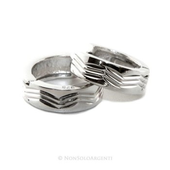 NSA|Argento 925 : orecchini a scattino zig zag 12mm