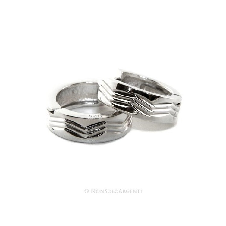 NSA|Argento 925 : orecchini a scattino zig zag 12mm