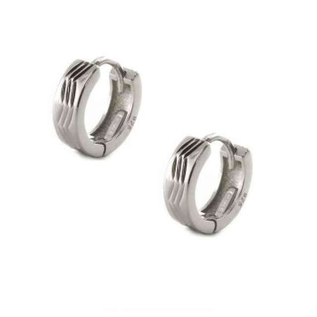 NSA|Silver 925: Men's and Women's Snaps Earrings Zig Zag 12mm (1 pair)