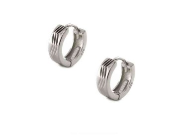 NSA|Silver 925: Men's and Women's Snaps Earrings Zig Zag 12mm (1 pair)