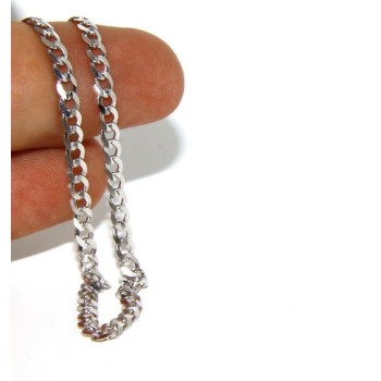 NSA|SILVER 925 rhodium plated male cuff bracelet 3 mm long 18 cm long