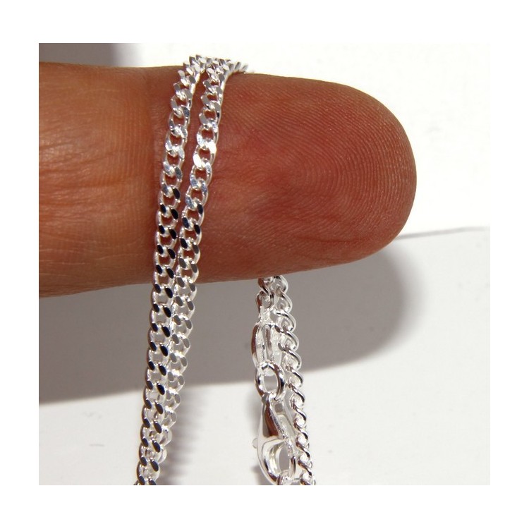 NSA|SILVER 925: Necklace Necklace 50 or 60cm Man Woman Diameter Diamond 2mm Light Bleached