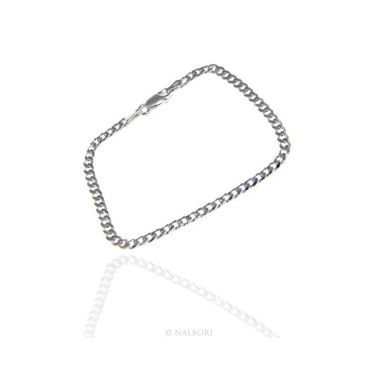 NSA|ARGENTO 925 : Girocollo collana o bracciale uomo donna grumetta diamantata 3mm chiara sbiancata