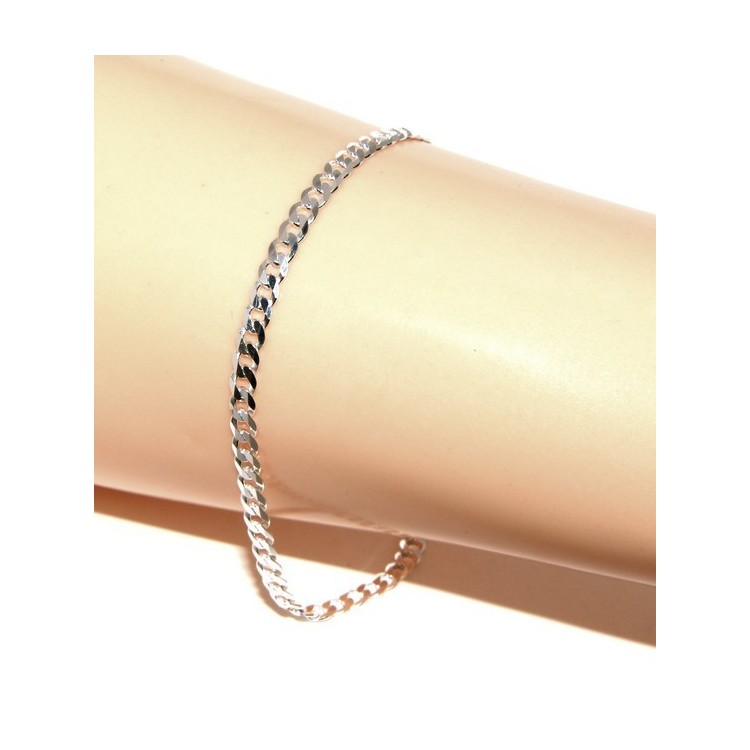 NSA|ARGENTO 925 : Girocollo collana o bracciale uomo donna grumetta diamantata 3mm chiara sbiancata