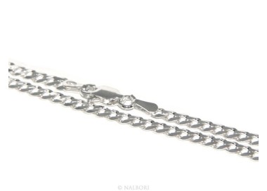 NSA|ARGENTO 925 : Girocollo collana o bracciale uomo donna grumetta diamantata 3mm chiara sbiancata