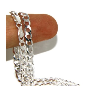 NSA|SILVER 925: Necklace or Man's Bracelet Women's Bracelet Diameter 4.5mm Light Bleached