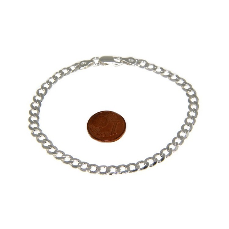 NSA|SILVER 925: Necklace or Man's Bracelet Women's Bracelet Diameter 4.5mm Light Bleached