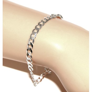 NSA|ARGENTO 925 : Girocollo collana o bracciale uomo donna grumetta diamantata 4,5mm chiara sbiancata