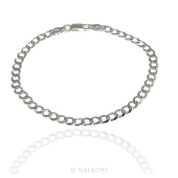 NSA|ARGENTO 925 : Girocollo collana o bracciale uomo donna grumetta diamantata 4,5mm chiara sbiancata
