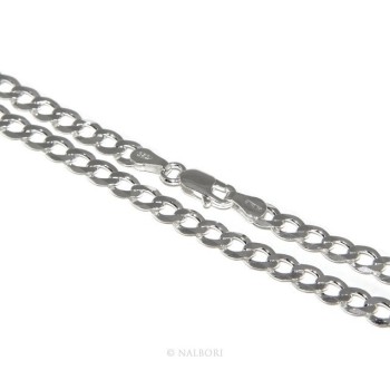 NSA|ARGENTO 925 : Girocollo collana o bracciale uomo donna grumetta diamantata 4,5mm chiara sbiancata