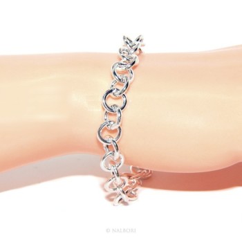 NSA|ARGENTO 925 : Girocollo collana o bracciale donna maglia tonda giotto chiara sbiancata